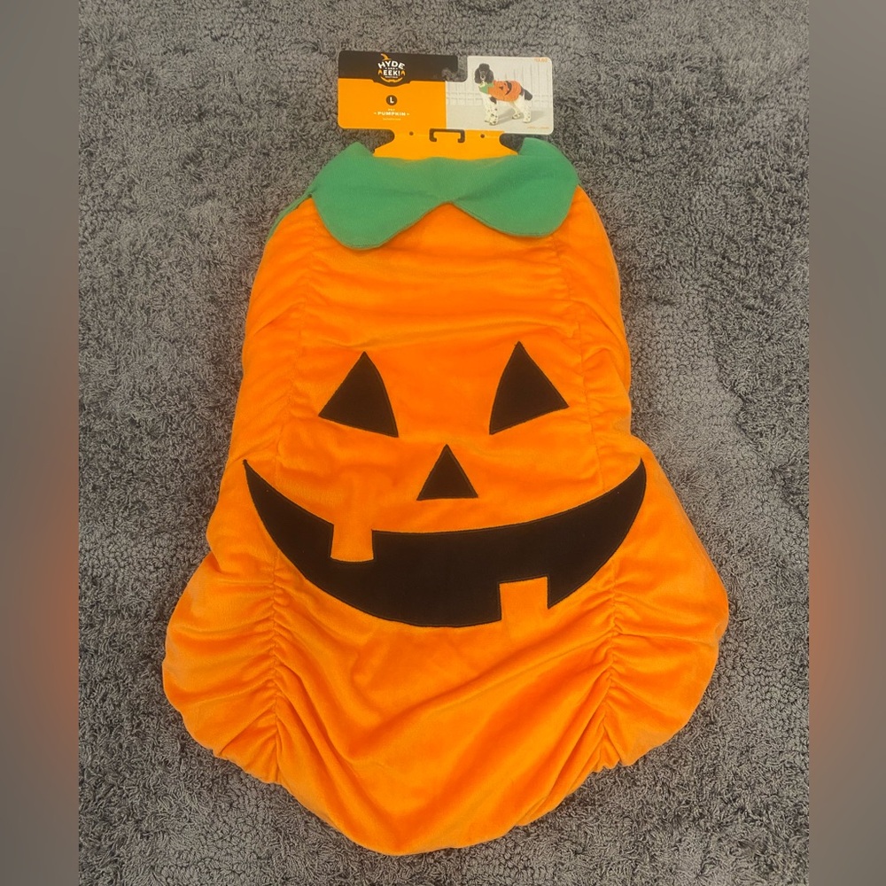 Pumpkin Jack O'Lantern Dog Costume - Orange